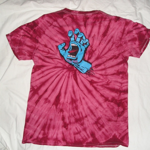 red tie dye santa cruz shirt